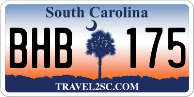SC license plate BHB175