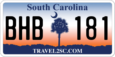 SC license plate BHB181