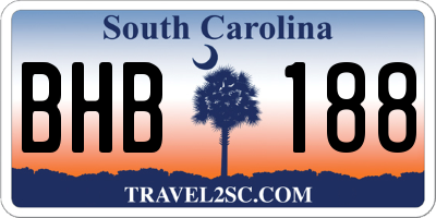 SC license plate BHB188