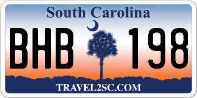 SC license plate BHB198