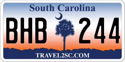 SC license plate BHB244