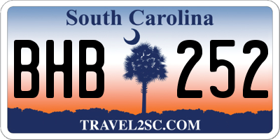 SC license plate BHB252