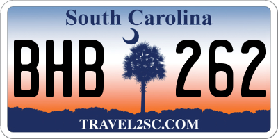 SC license plate BHB262
