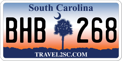 SC license plate BHB268