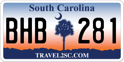 SC license plate BHB281