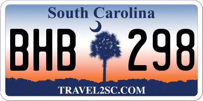 SC license plate BHB298