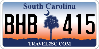 SC license plate BHB415