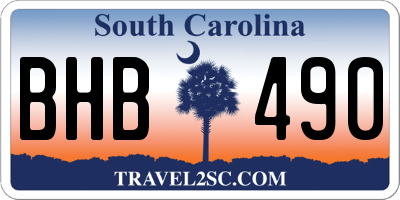 SC license plate BHB490