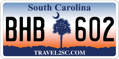 SC license plate BHB602