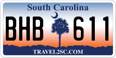 SC license plate BHB611