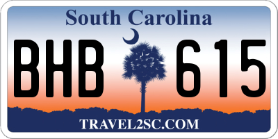 SC license plate BHB615
