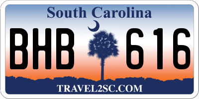 SC license plate BHB616