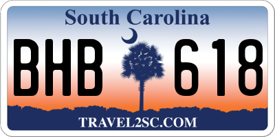SC license plate BHB618