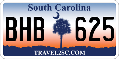 SC license plate BHB625