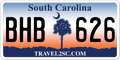 SC license plate BHB626