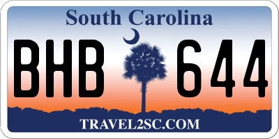SC license plate BHB644