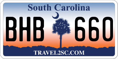 SC license plate BHB660