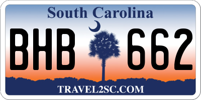 SC license plate BHB662