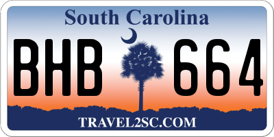 SC license plate BHB664
