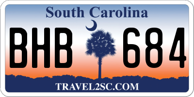 SC license plate BHB684