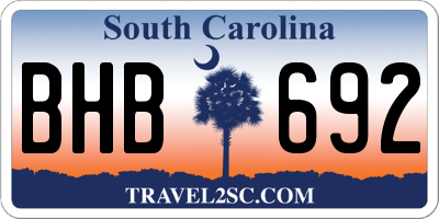 SC license plate BHB692