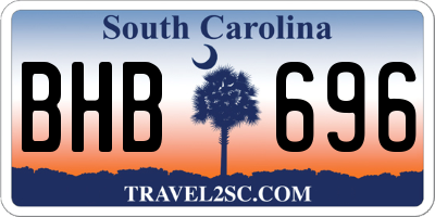SC license plate BHB696