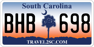SC license plate BHB698