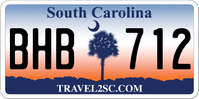 SC license plate BHB712