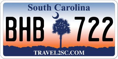 SC license plate BHB722