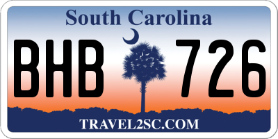 SC license plate BHB726