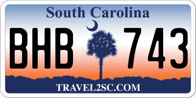 SC license plate BHB743