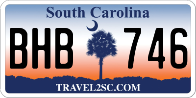 SC license plate BHB746