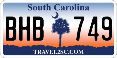 SC license plate BHB749
