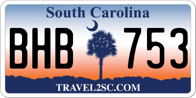 SC license plate BHB753