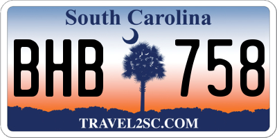 SC license plate BHB758