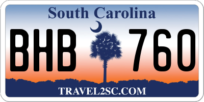 SC license plate BHB760