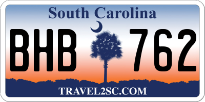 SC license plate BHB762