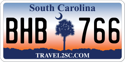 SC license plate BHB766