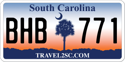 SC license plate BHB771