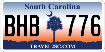 SC license plate BHB776