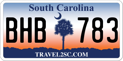 SC license plate BHB783