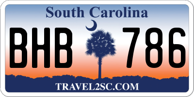 SC license plate BHB786