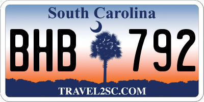 SC license plate BHB792