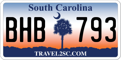 SC license plate BHB793