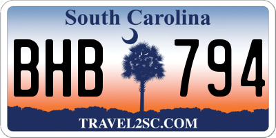 SC license plate BHB794