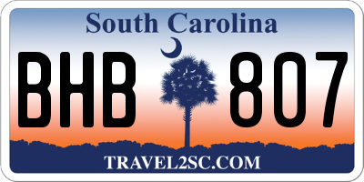 SC license plate BHB807