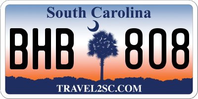 SC license plate BHB808