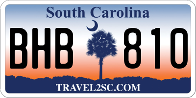 SC license plate BHB810