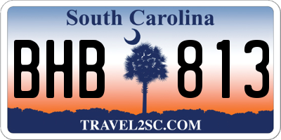 SC license plate BHB813