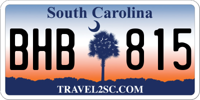 SC license plate BHB815